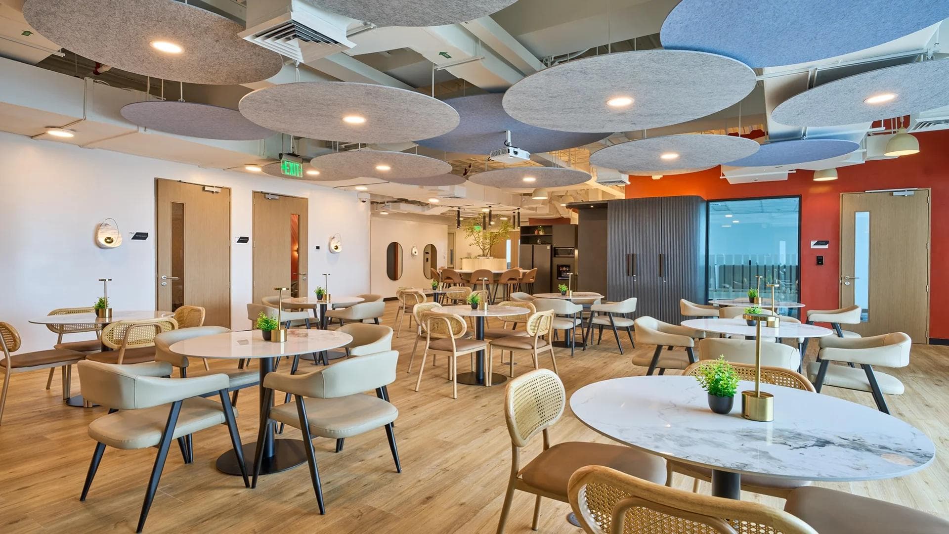 Beautifully lit and vibrant KMC coworking space