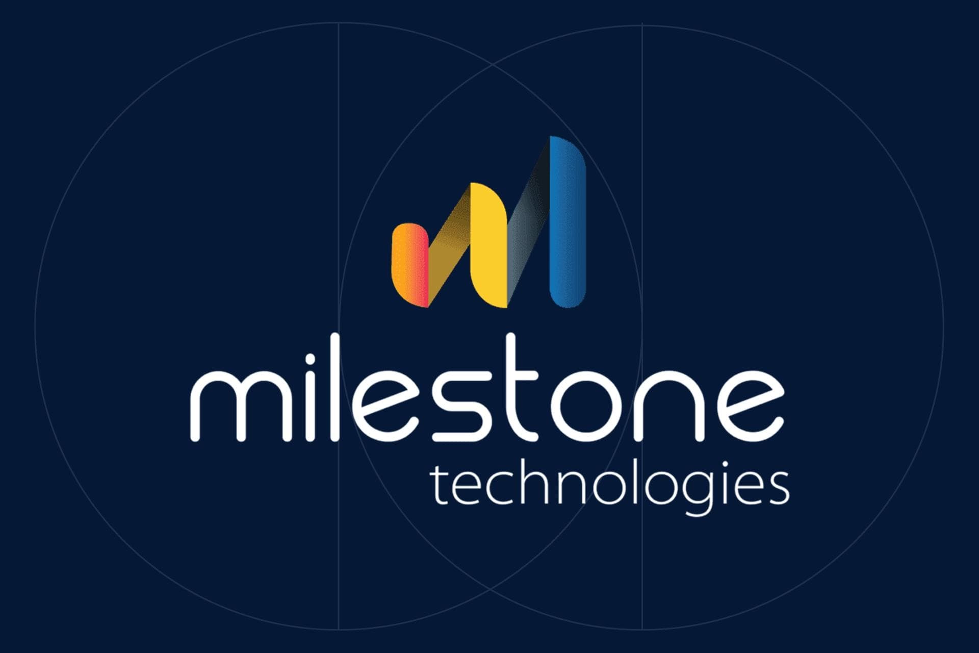 Milestone Technologies logo displayed on a dark blue background, seen in a KMC case studies.